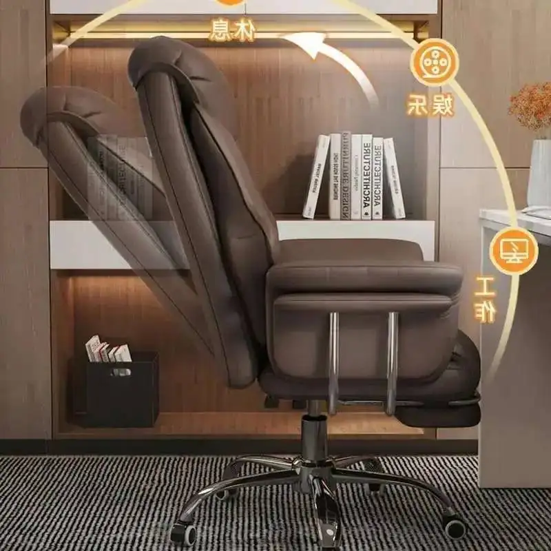 Cadeira de Luxo Giratória para Quarto, Escritório, Jogos, Computador, Reclinável Ergonômica com Apoio para os Pés, Mobiliário de Escritório e Salão