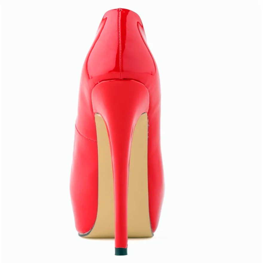 Zapatos de fiesta de plataforma alta para mujer, calzado de tacón alto de charol sólido conciso, zapatos de boda poco profundos a la moda, 2024