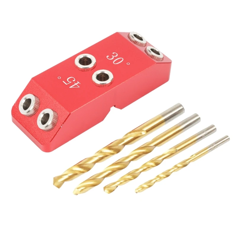 

30° 45° 90° Pocket Hole Jig Holes Drill Guide Drilling Locator Fixture Tool DIY 85AC