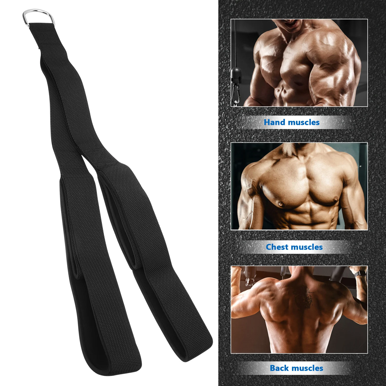 Cuerda para tríceps de doble agarre, cuerda de entrenamiento extraíble de poliéster resistente, herramienta de Fitness muscular para bíceps, equipo de ejercicio para gimnasio en casa