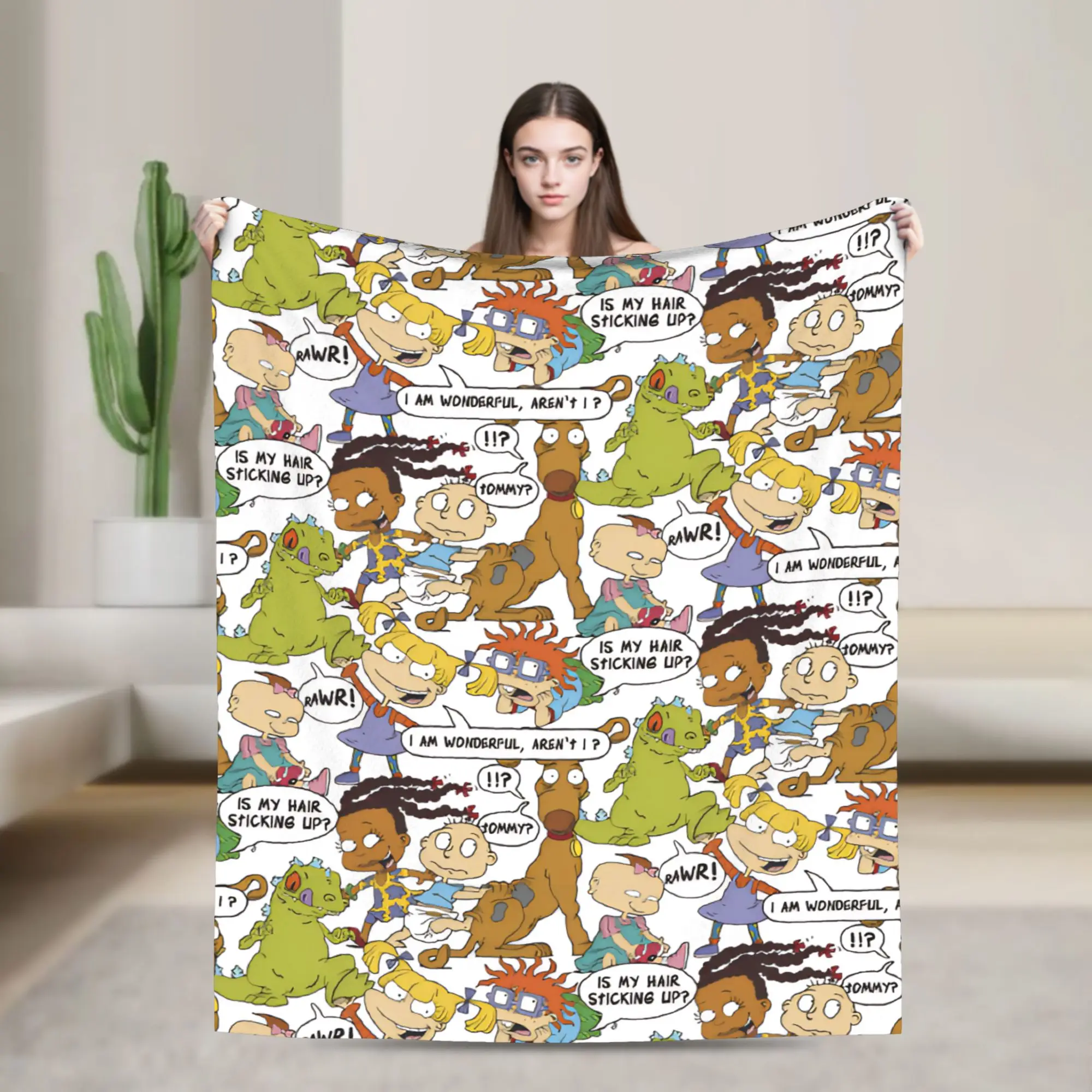 Rugrats Animated Character Blanket Quality Super Warm  Bedding Throws Autumn Camping Couch Bed Fluffy Bedspread