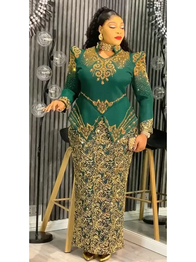 

Plus Size Evening Dresses for Women African Luxury Gown Elegant Muslim Wedding Party Long Dress Ankara Ladies Clothing Outfits