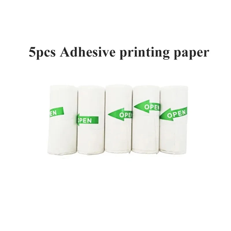 5Rolls Mini Printer Label Sticker 57x25MM Self-adhesive Paper Thermal Label Printer Paper Kids Camera Instant Printing Papers