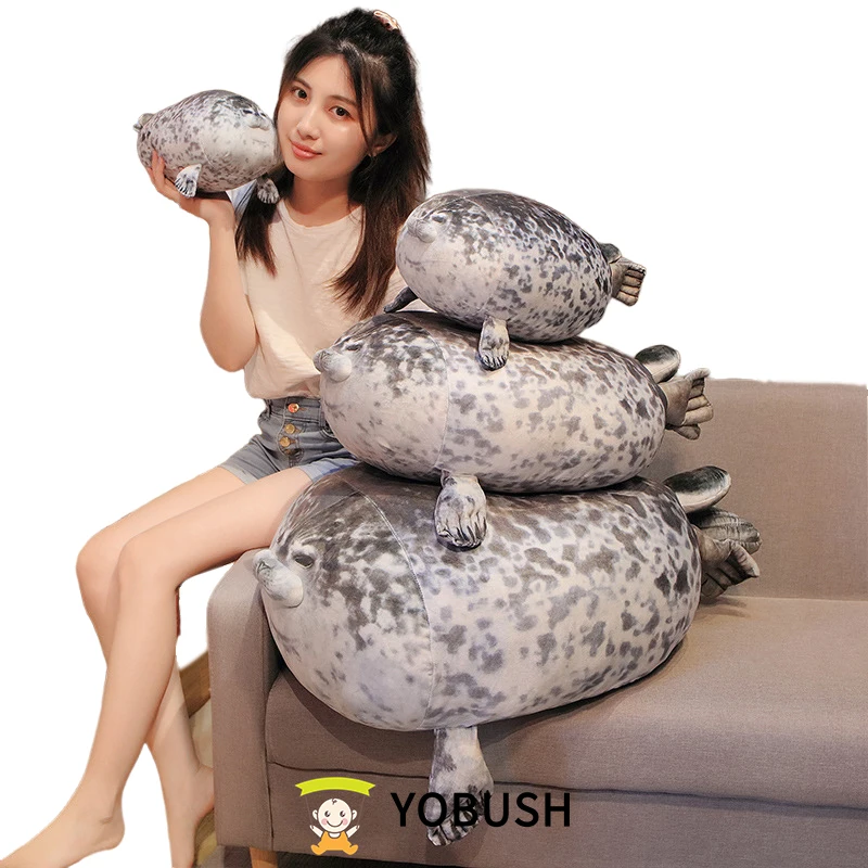 

NEW 80cm Giant Seal Lifelike Grey Sea Lion Aquatic Animal Soft Stuffed Doll HOT INS Plushie Gift