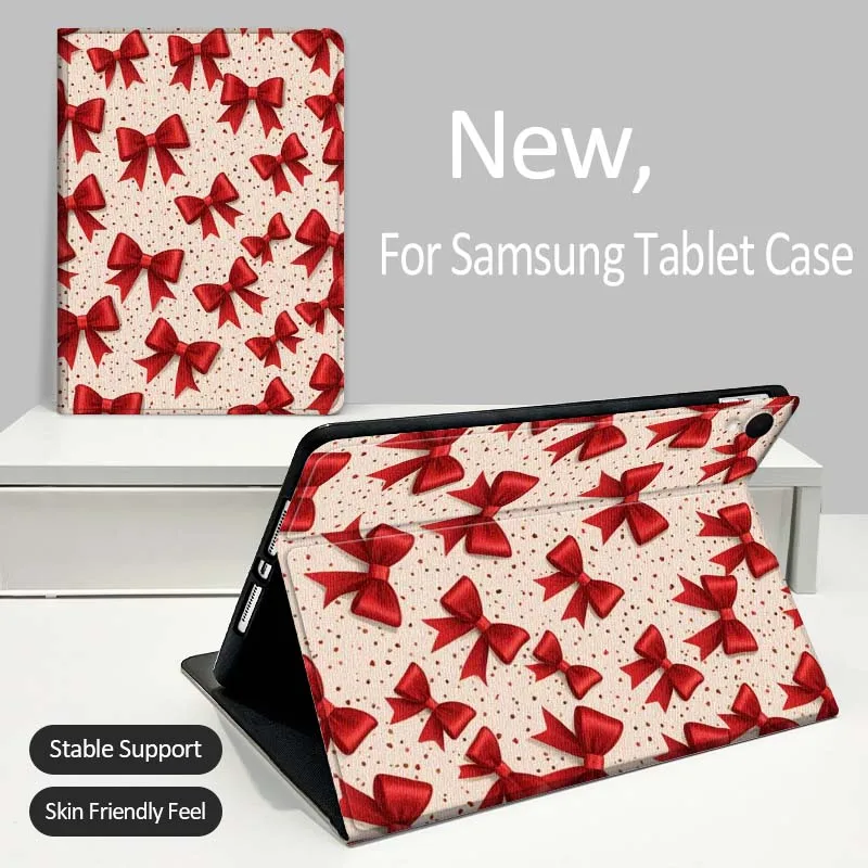 

Red Bowknot Polka Dot Pattern Tablet Case For Samsung Galaxy Tab A A7 A8 A9 A11 S6 S11 Lite Plus 10.1 10.4 10.5 Inch 2022 2025