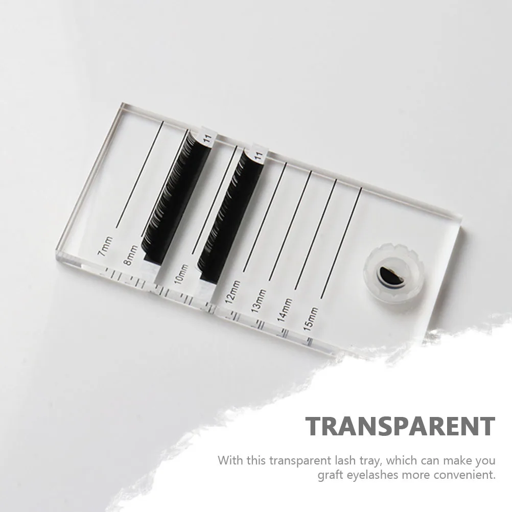 

2Pcs Transparent Lash Tile Professional Lash Pallet for Grafting Eyelashes Reusable Eyelash Accessory Smooth Safe Edges Ideal