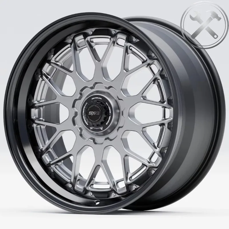 

16 -24 Inch Custom Forged Two Piece Multi-spoke with Center Lock Racing Sports Car Wheel Hub High Performance Refit Rims