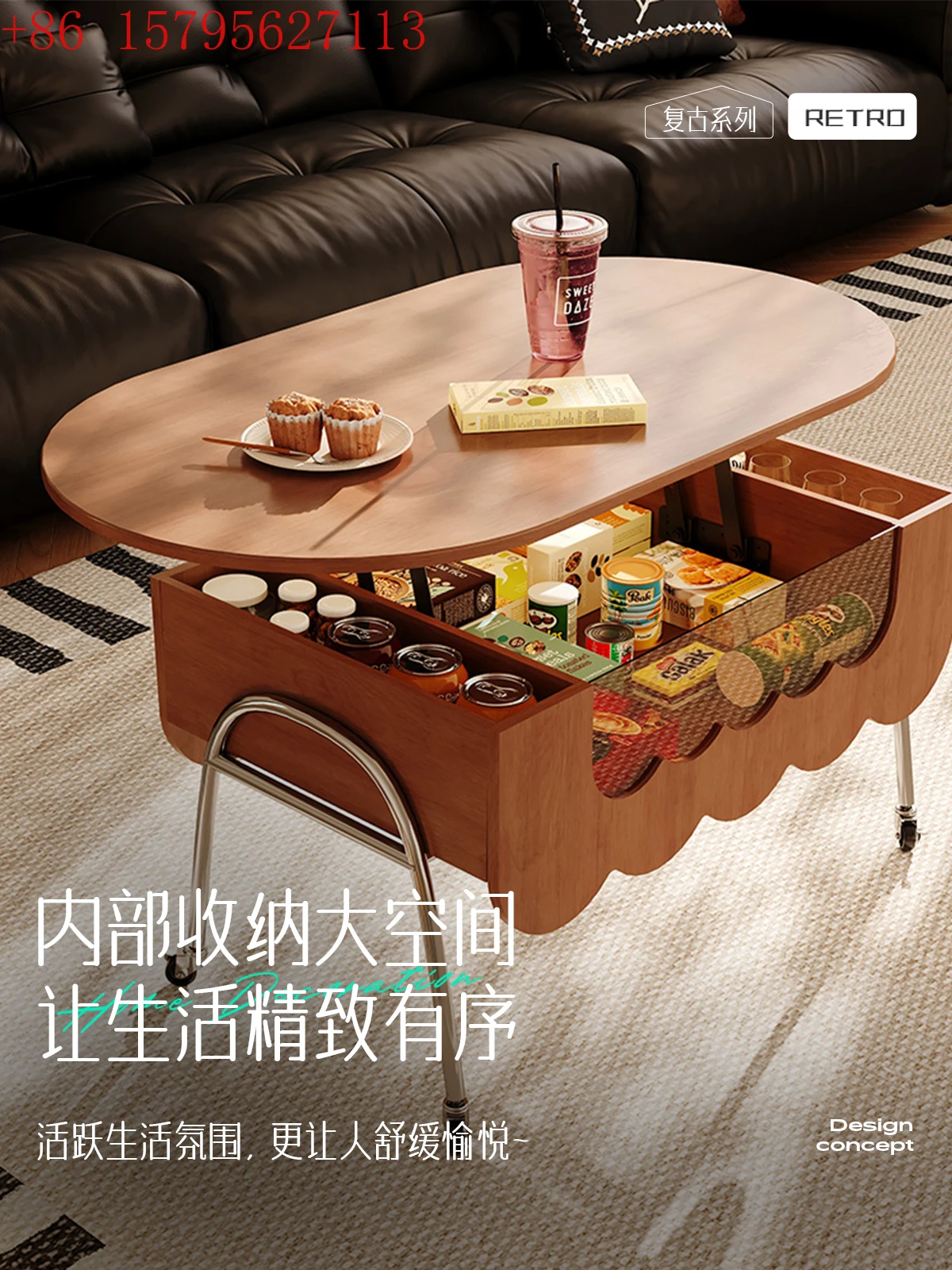 

Подъемный мобильный журнальный столик Meishida для гостиной, бытовой чайный столик, новый чайный столик