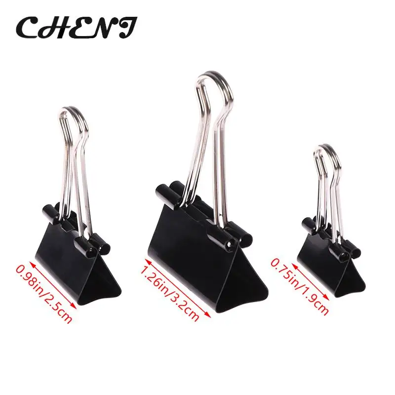 10 Stuks Black Metal Binder Clips Notities Letter Paperclip Binding Clip
