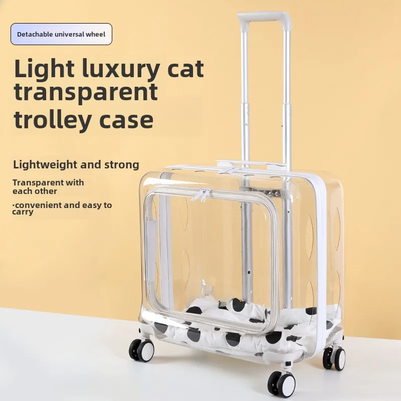 

Cat Pet Trolley Case Panoramic Large Capacity Transparent Luggage Outdoor Portable Pet Supplies Travel Trolley Case