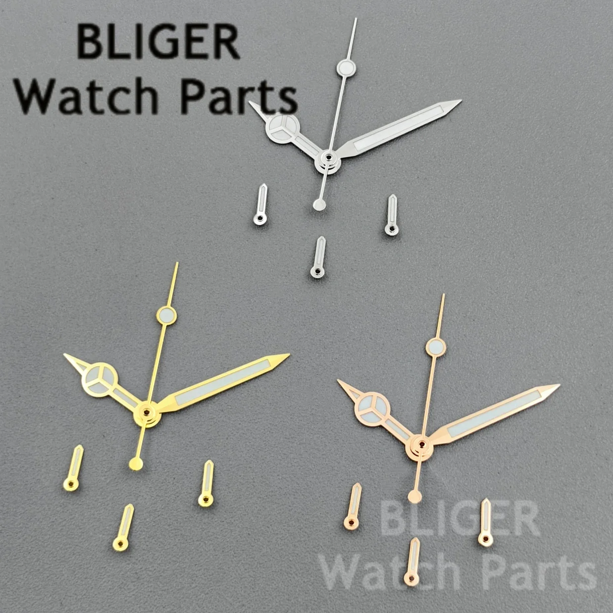 Bliger vk63 rosa ouro prata ouro relógio ponteiros verde luminoso 6 pçs conjunto caber vk63 vk64 movimento de quartzo relógio mão peças modificadas