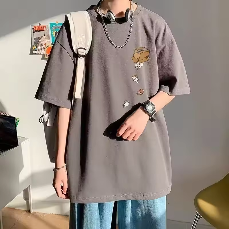 남성 대형 고양이 반팔티