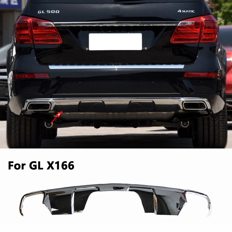 

A1668858325 1668858325 A1668858325sa For Mercedes GL Class X166 W166 Rear Bumper Chrome Trim Chromium Styling Spoiler Diffuser