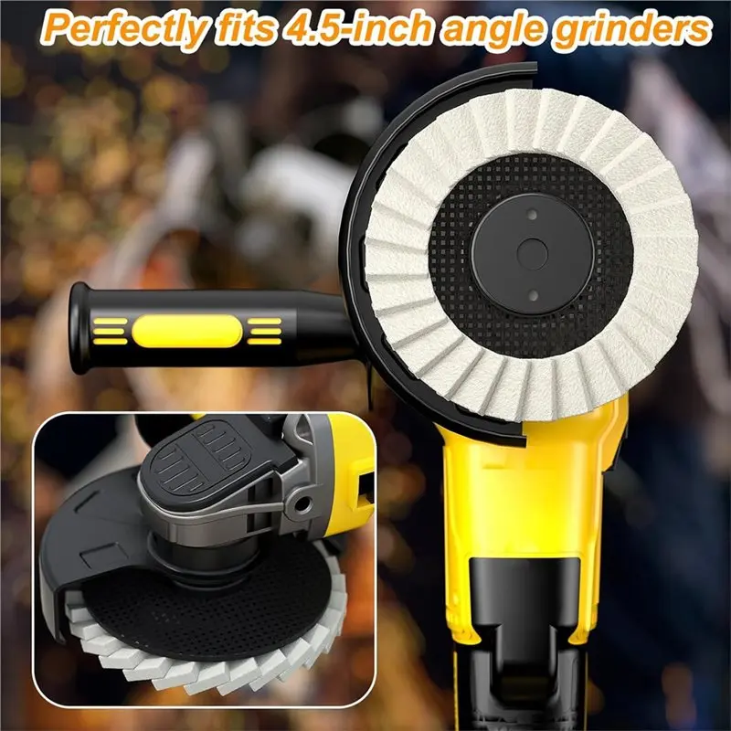 

CHCH Aluminum Buffing Wheel& Compound Kit-Wool Polishing Wheel Felt Flap Disc For Angle Grinder-For Wood Automotive Applications