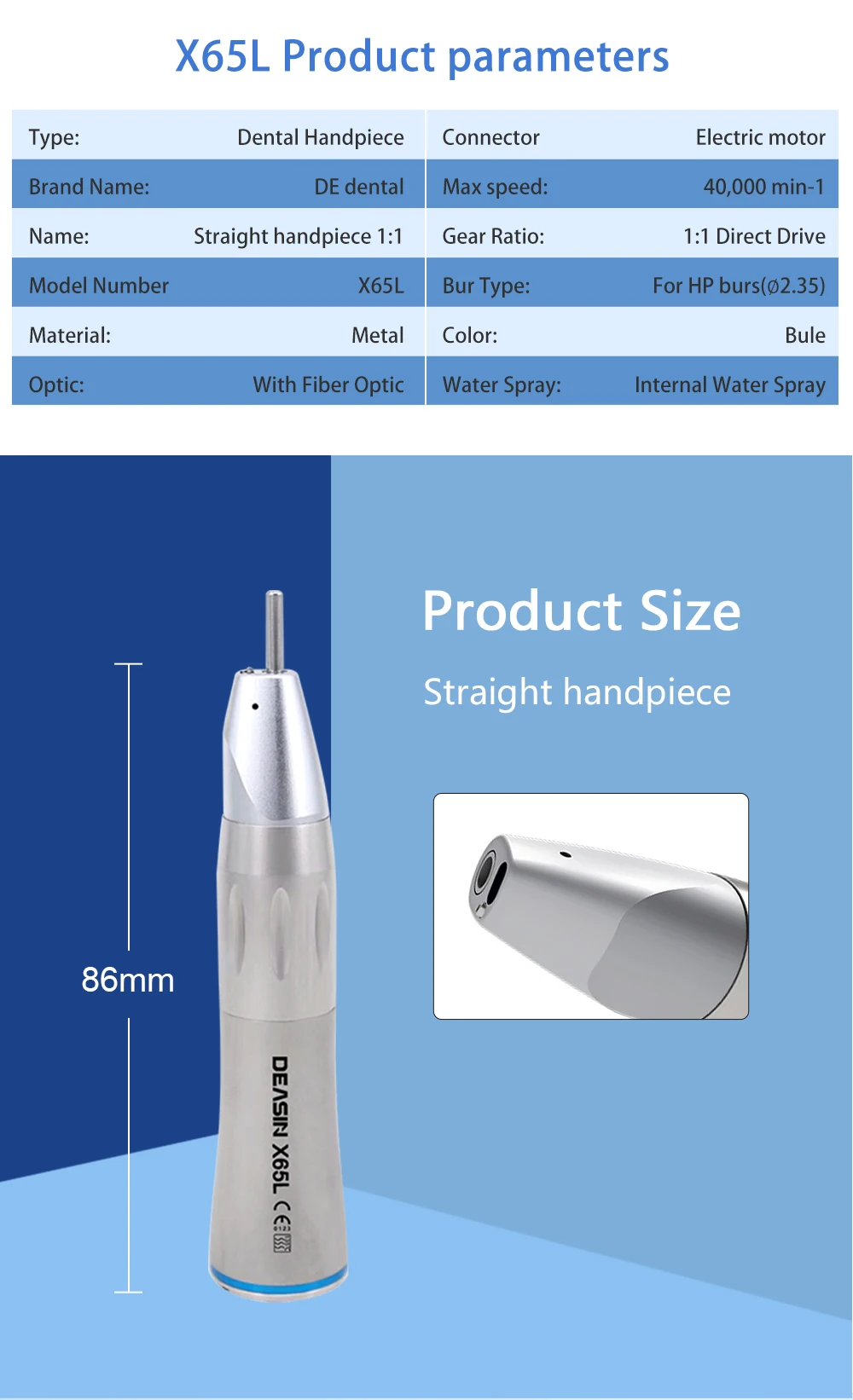 High Quality Dental Low Speed Handpiece 1:1 1:5 20:1 Fiber Optic Straight Contra Angle X25L X95L Air Turbine