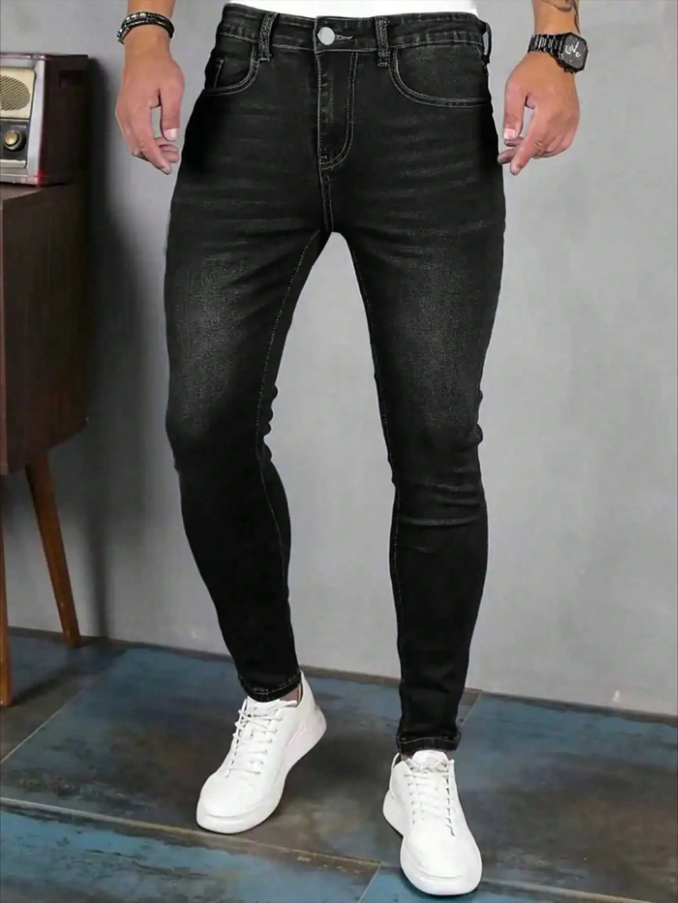 

Men's Elastic Slim Fit Skinny Jeans EU Size Daily Commute Comfortable Versatile 4-Season Gift Choice