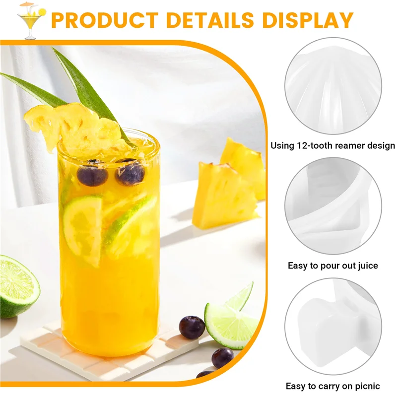 

Manual Lemon Squeezer, Orange Juice Squeezer, Citrus Orange Manual Hand Juicer Lid Rotation Press Anti-Slip Reamer