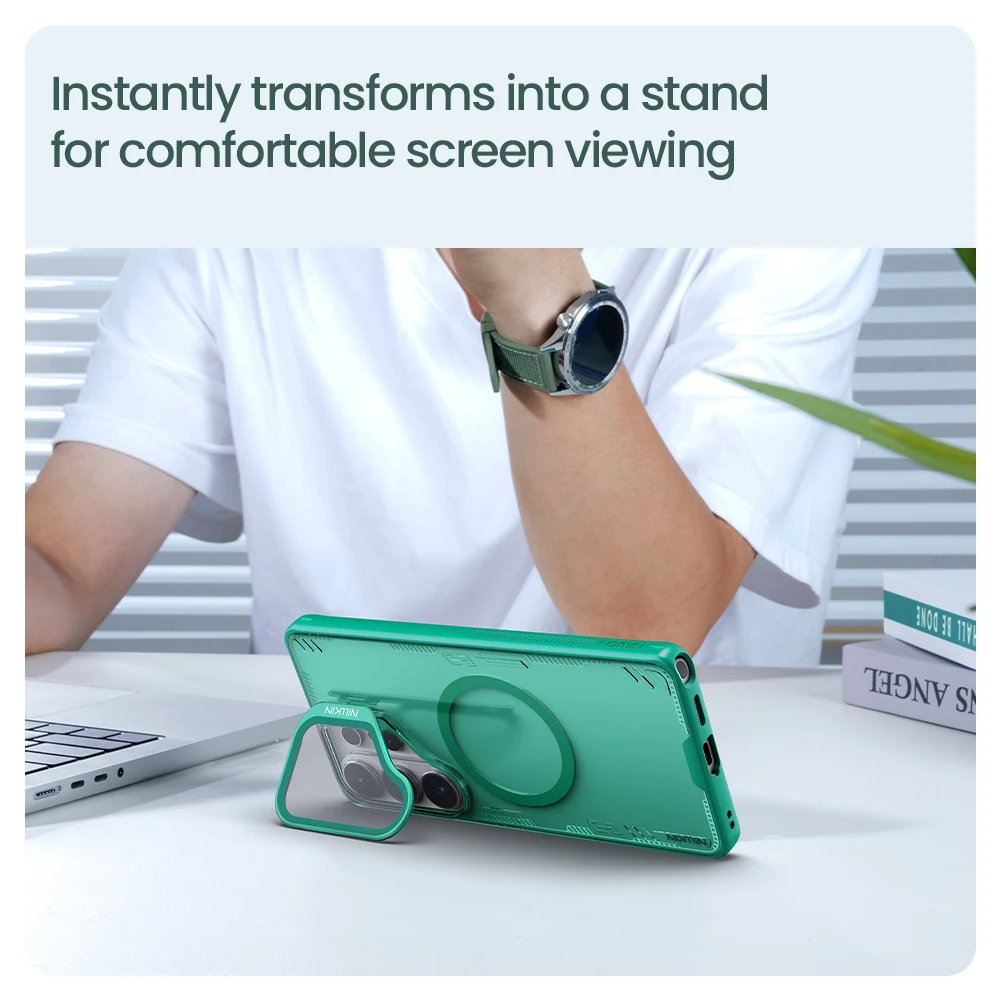 

Чехол NILLKIN для Samsung Galaxy S26 Ultra 5G с магнитным креплением, защитой камеры и подставкой, защитный чехол-накладка для телефона.