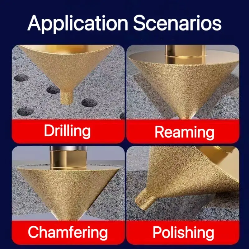 M14/10 алмазное сверло для снятия фаски, расширение отверстий, конус, резьба, шлифовка, полировка для фарфоровой плитки, инструменты для сверления мрамора