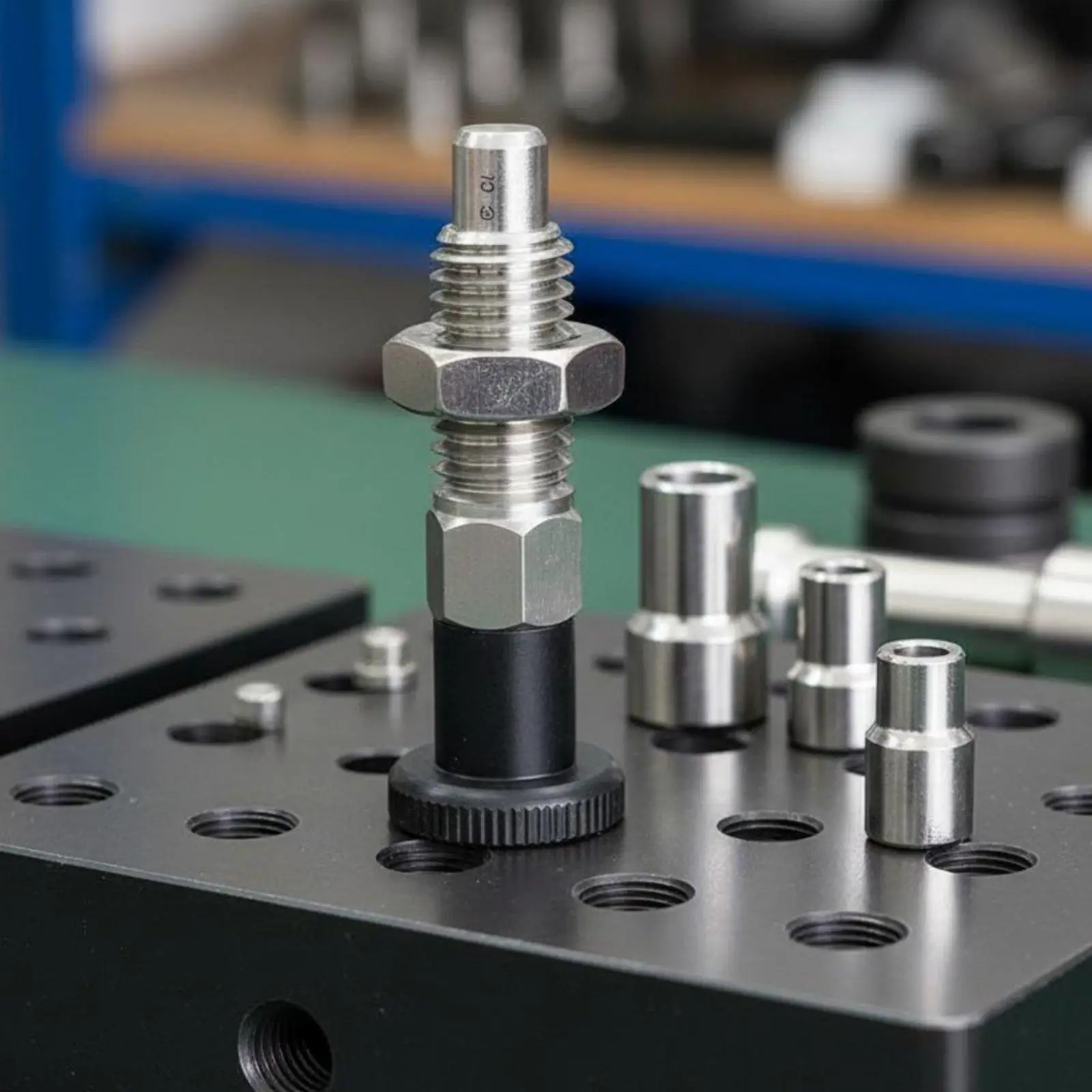 Heavy Duty Stainless Steel Plunger with Narrow Thread for Machinery Alignment and Nylon Grip Use