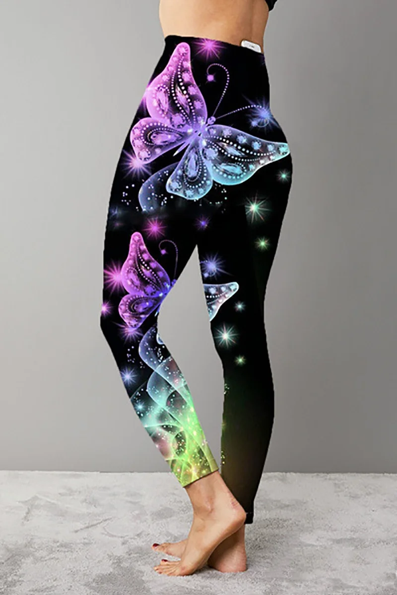 Autumn Winter 3D Tie-dye Pattern Printed Women's Yoga Pants Outdoor Gym Fitness Running Quick Dry Breathable Sports Pant Clothes