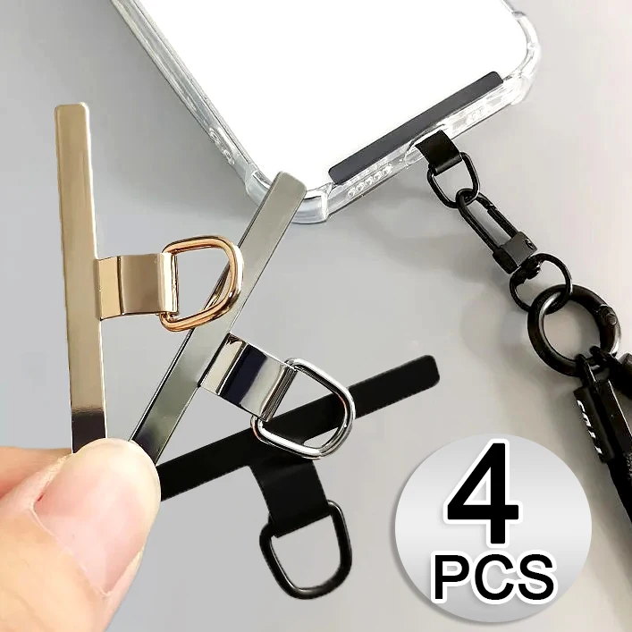 4/1PCS Ultra-thin Stainless Steel Phone Tether Patch Gasket Cellphone Strap Parts Replacement Lanyard Safety Connect Piece