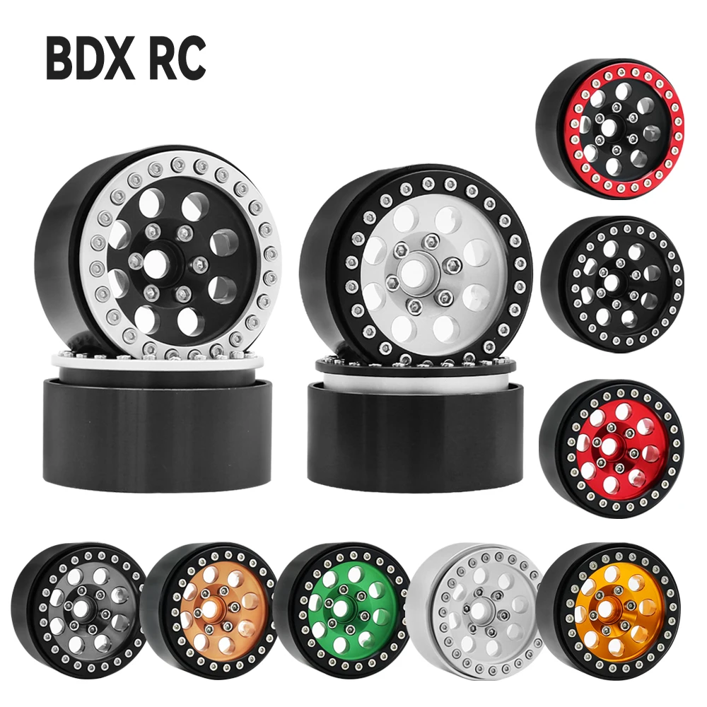 1/10 RC Crawler Car 1.9 Inch Metal Beadlock 8 Round Hole Wheel Hub Rim dla TRX4 Axial SCX10 III RBX10 Capra Akcesoria