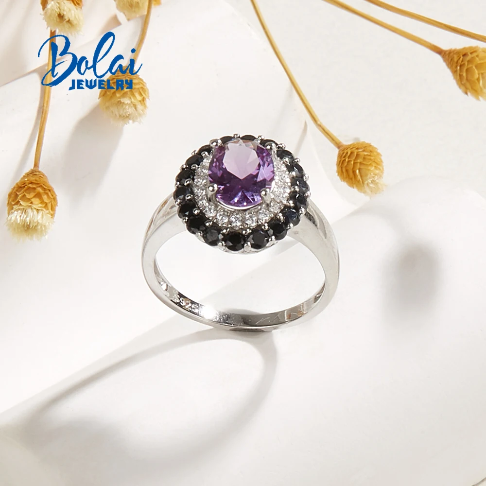 Color-Changing Gemstone Nano Alexander Ring for Women 925 Sterling Silver Luxury Jewelry with Unique Design