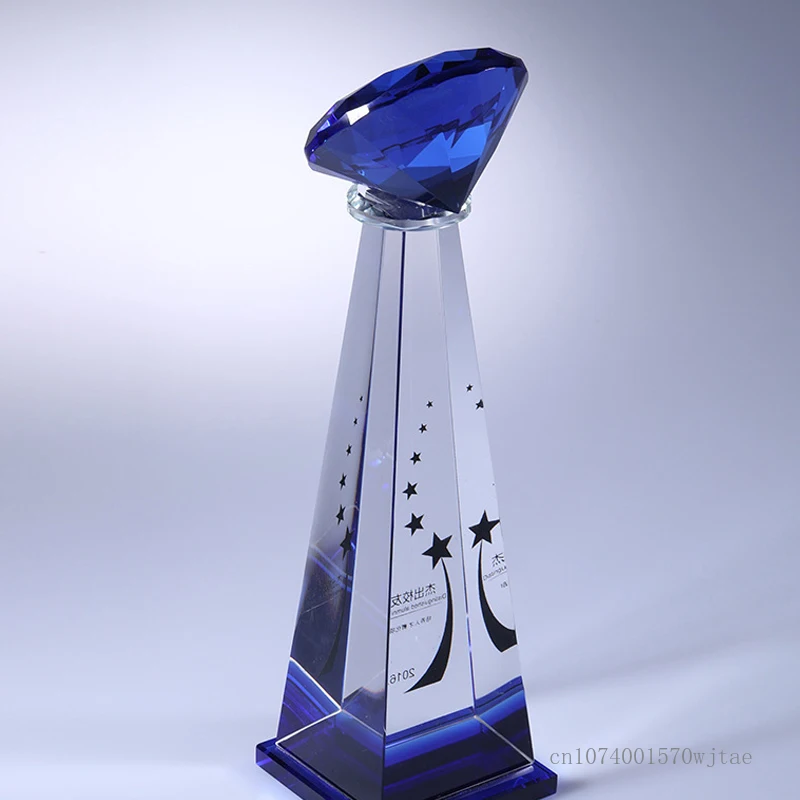 

Customized Colorful Diamond Crystal Trophy, Souvenir Glass Craft, Sports Events Awards Champions, Home Decoration, 29cm, 1Pc