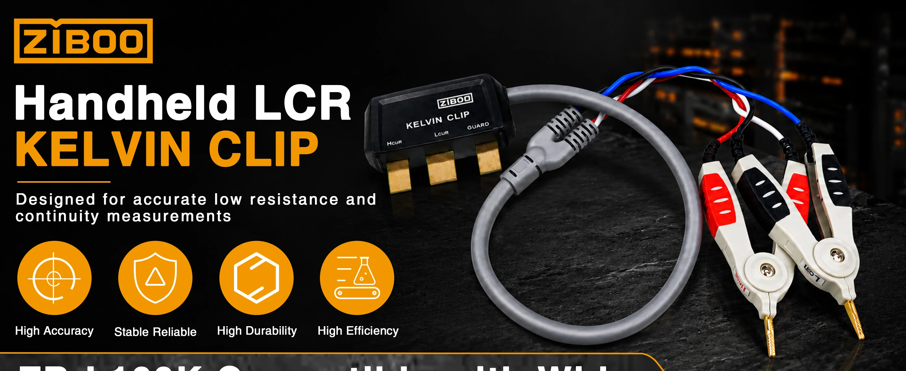 Ziboo ZB-L100K handheld lcr test clip universal digitale brücke kelvin test linie smd chip – Detail 6