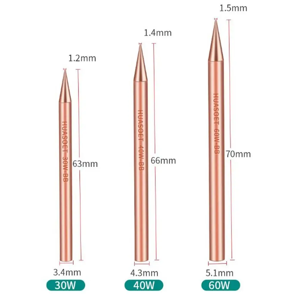 Electricity Welding Tool Nomagnetic External Heat Solder Iron Head Replacement Soldering Iron Tip