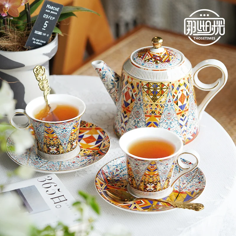 

European Ceramic Coffee Cup Exquisite Coffee Pot Set English Afternoon Tea Set European Luxury High end Gift Set