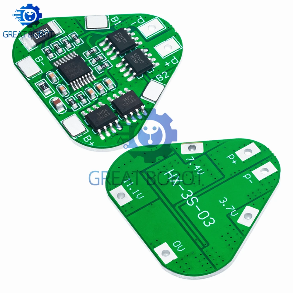 BS 3S 12V 18650 Lithium Battery Protection Board 11.1V 12.6V overcharge over-discharge protect 8A 3 Cell Pack Li-ion BMS PCM PCB