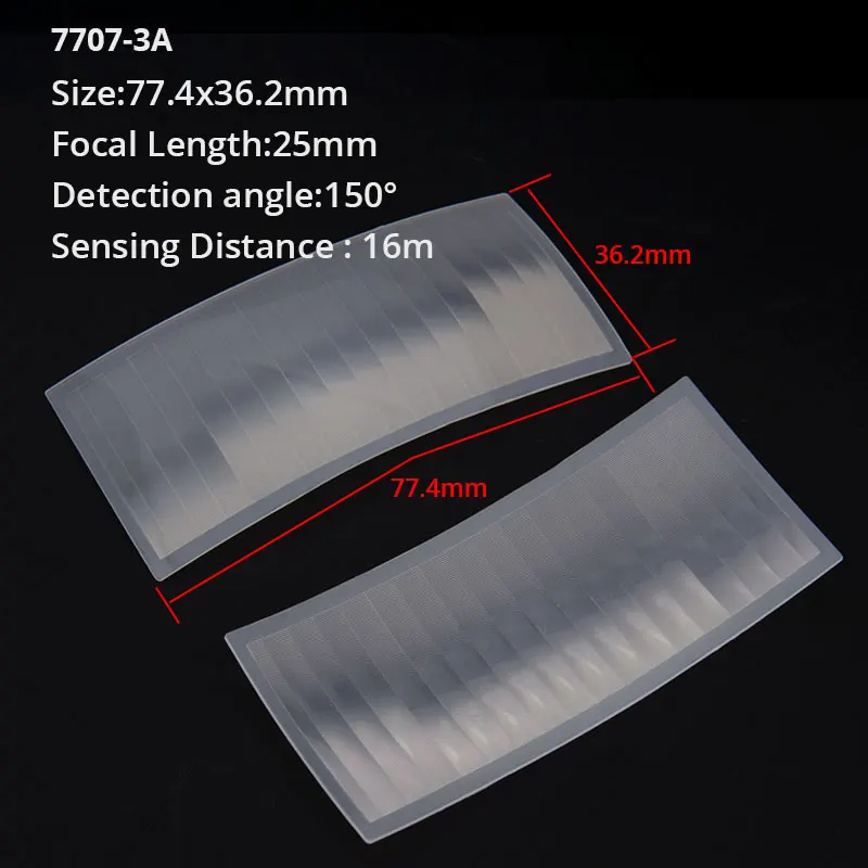5pcs PIR Lens Infrared Induction HDPE Fresnel Lens Focal Length Far Sensing Distance 7707-3A 7707-5A