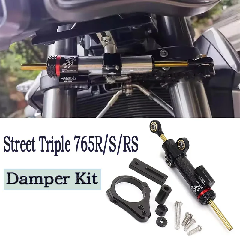 

Комплект рулевого демпфера мотоцикла для Street Triple 765RS 765S 765R STREET TRIPLE 765 RS S R 2017-2022, кронштейн стабилизатора демпфера