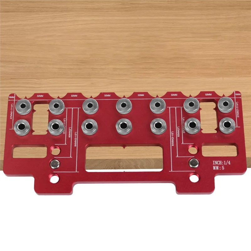 

ABXF-Cabinet Handle Pitch Punch Locator Hardware Jig Kit Woodworking Drawer Door Jig Drill Guide DIY Mounting Tool A