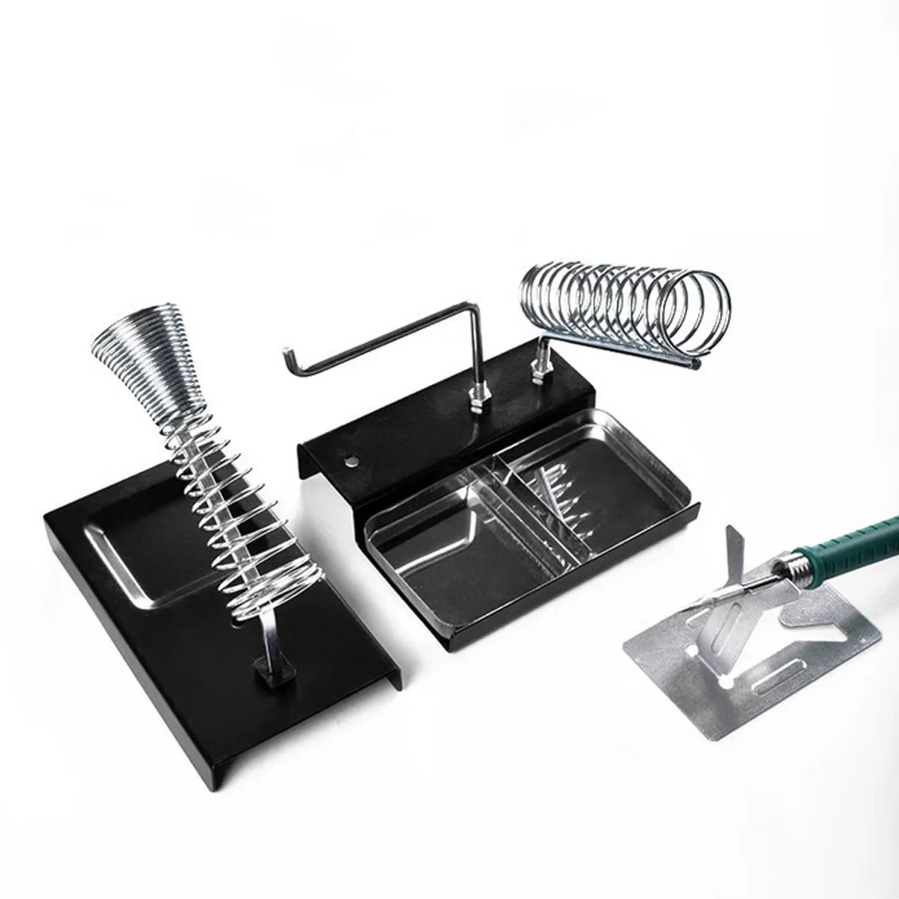 1Pcs Metal Soldering Iron Holder Maintenance Hardware Tools Dual Use Handheld Protable Support Stand Welding Wire Rack