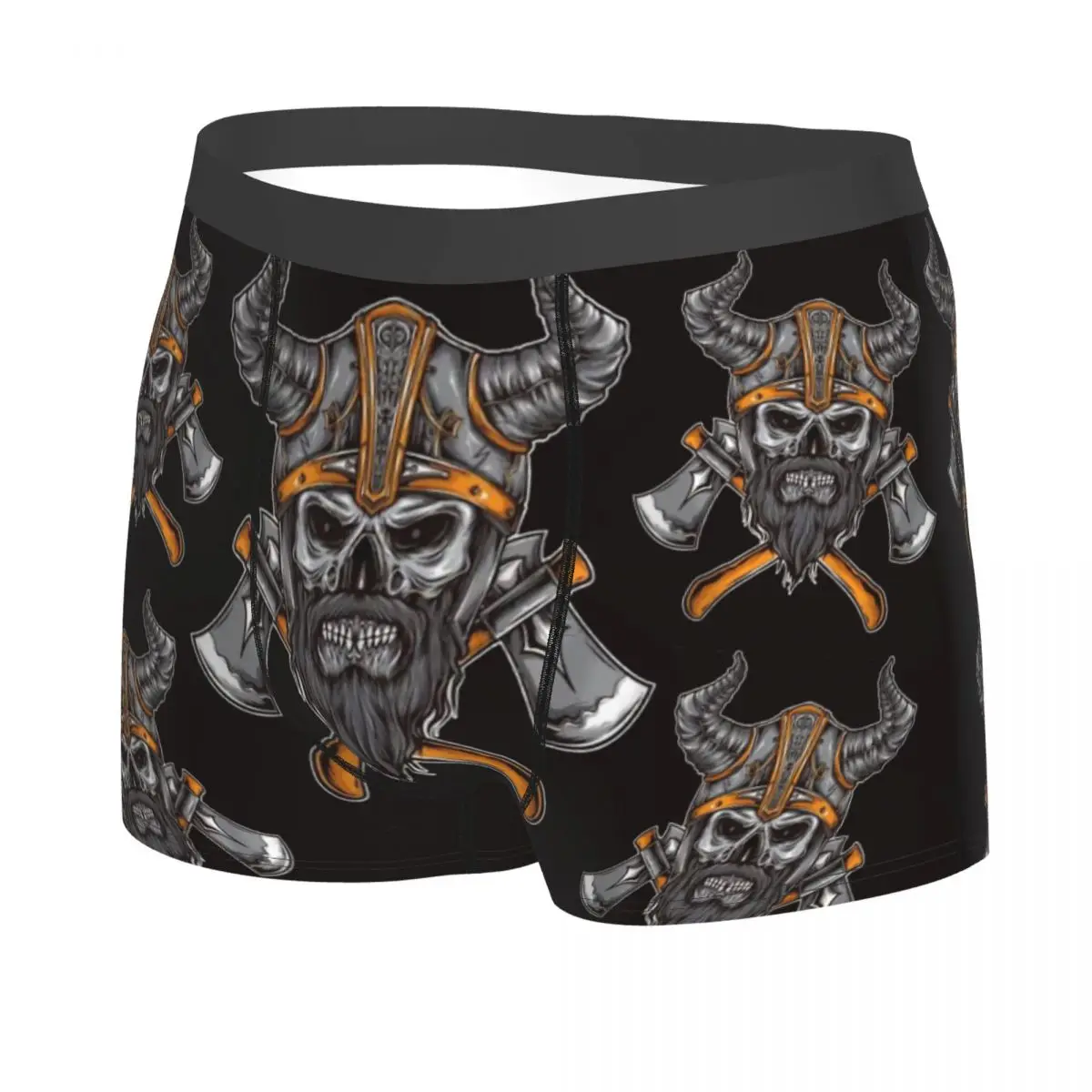 Viking Skull Man's Printed Boxer Briefs Underwear Norse Warrior Highly Breathable High Quality Gift Idea