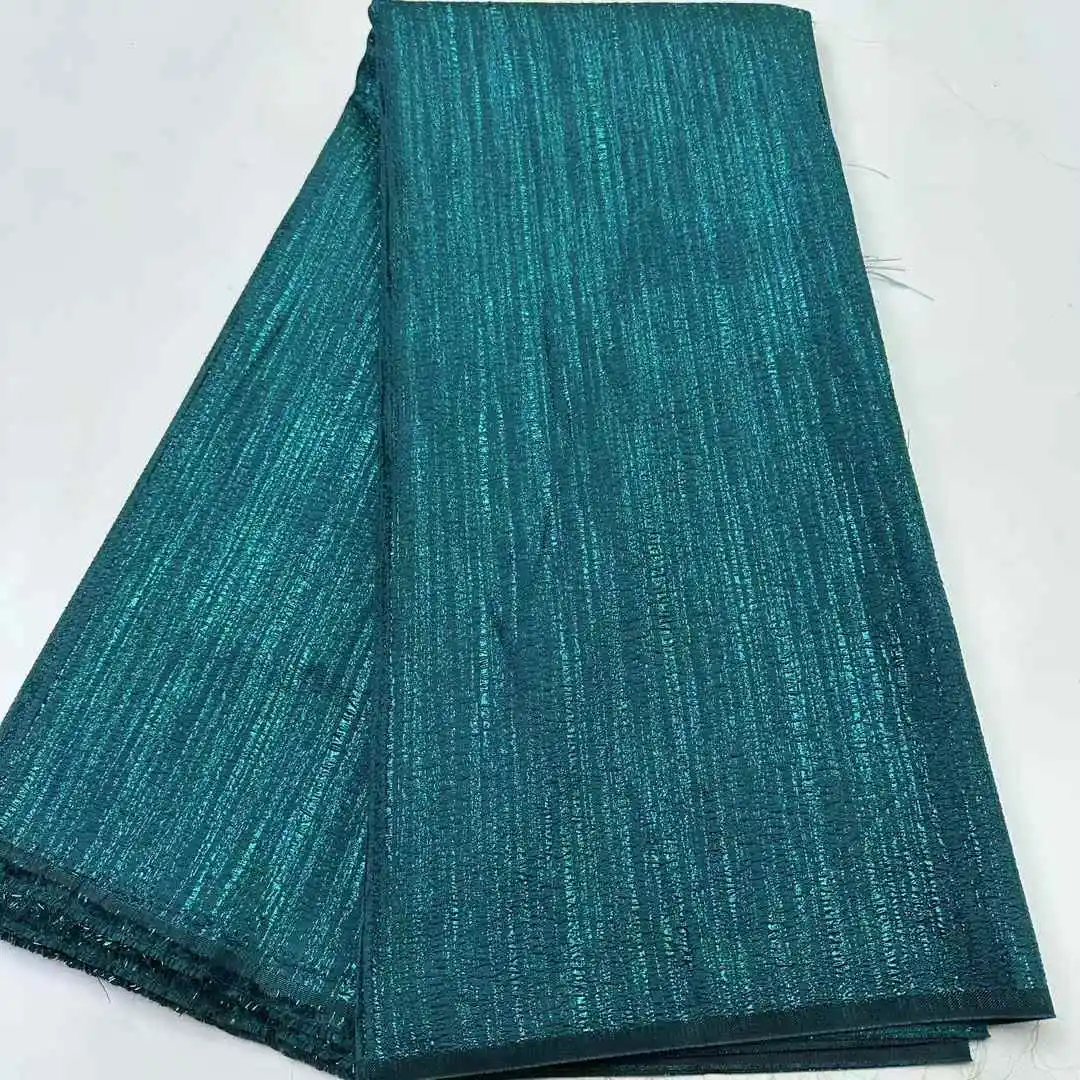   أقمشة الدانتيل الدمشقي النيجيري الأفريقي 2025 أقمشة جاكار مطرزة فرنسية فاخرة 5 ياردات لخياطة فساتين الحفلات النسائية