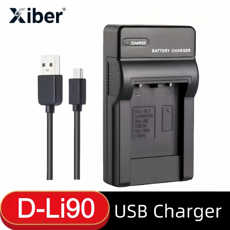 

D-Li90 DLi90 Battery usb charger for Pentax K01 K1 K3 K5 K5D K7 K7D 645D 645Z K12 K52S K52 K32 K33 K-1 K-3 K-5 K-7 II III S D