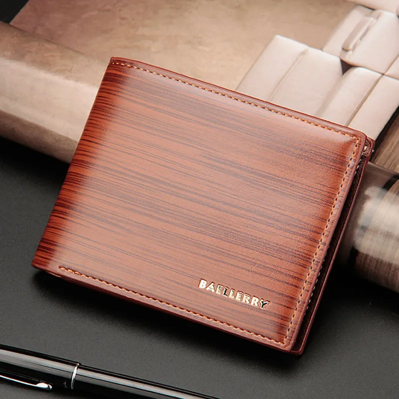 Men Wallet Europe United Short Coin Fashion Solid Purse PU Leather Business Vintage Wallets Two Fold Waterproof Wear-resistant