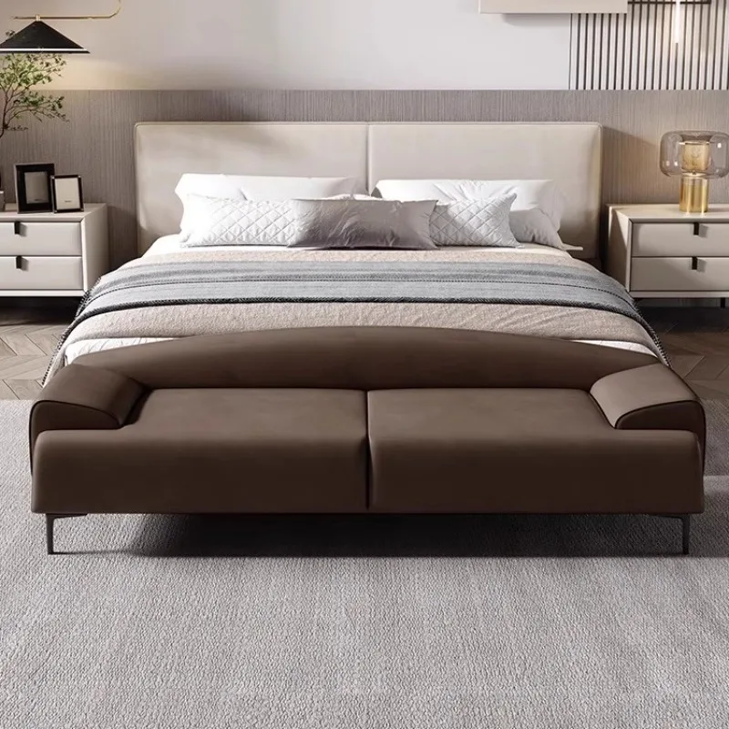 Прикроватный табурет в скандинавском стиле, простая гардеробная, гостиная, американский диван, длинный табурет, бархатный табурет для пеленания обуви, легкая роскошная кровать для спальни