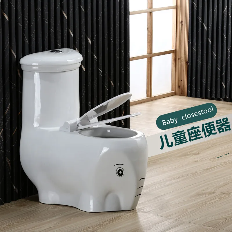 Children's toilet Kindergarten children's cartoon toilet ceramic baby elephant flush small toilet urinal