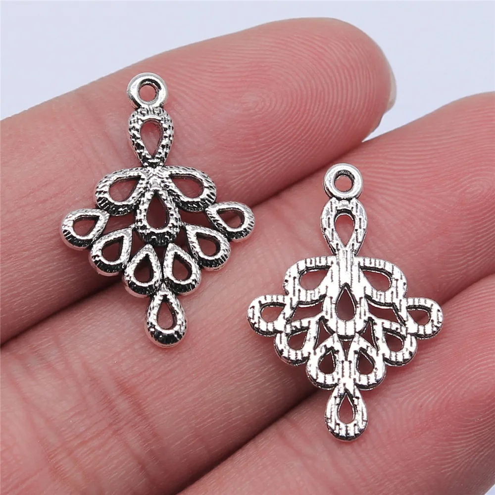 20pcs 16*24MM Earring Connector Charms Porous Connector Pendants Handmade Vintage For DIY Jewelry Necklace Earrings Making Findi