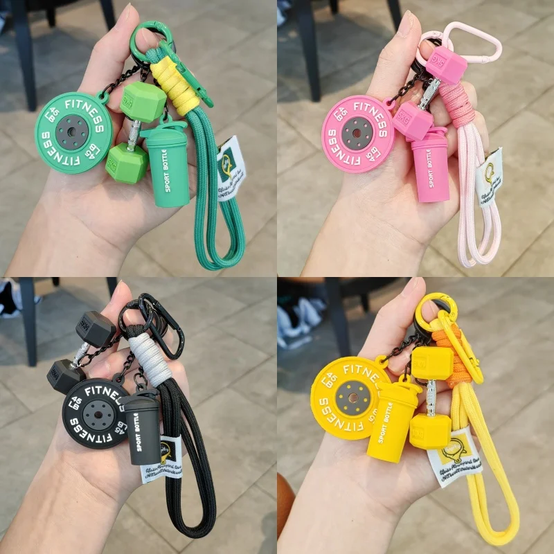 Dumbbell & Weights Keychain,Bag Purse Charms Gift for Fitness Women and Men,Cute Mini Car Key Chains Accessories for Gym