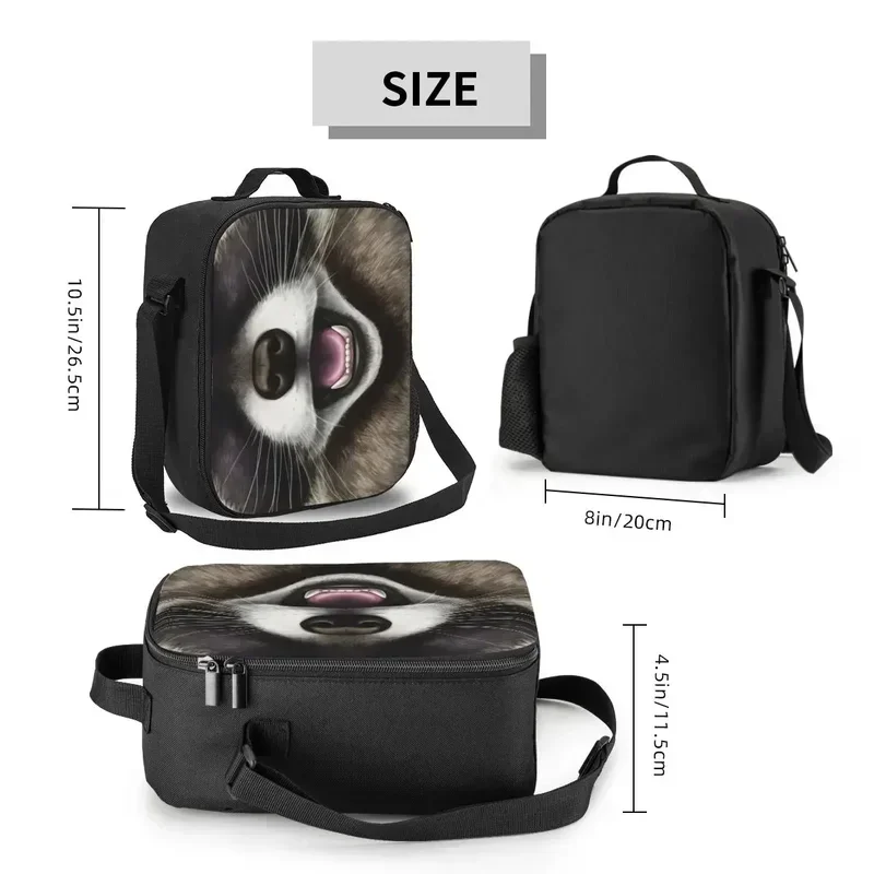 Raccoon Thermal Insulated Lunch Bag Trash Panda Racoon Portable Lunch Tote for Work School Travel Storage Bento Food Box