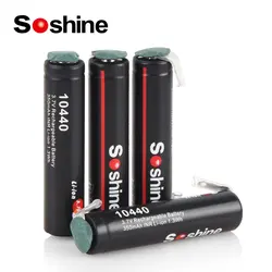 Soshine AAA 10440 Li-ion Rechargeable Battery with Welding Tabs 3.7V 350mAh 10440 Lithium Batteries for Console Toys Recorder