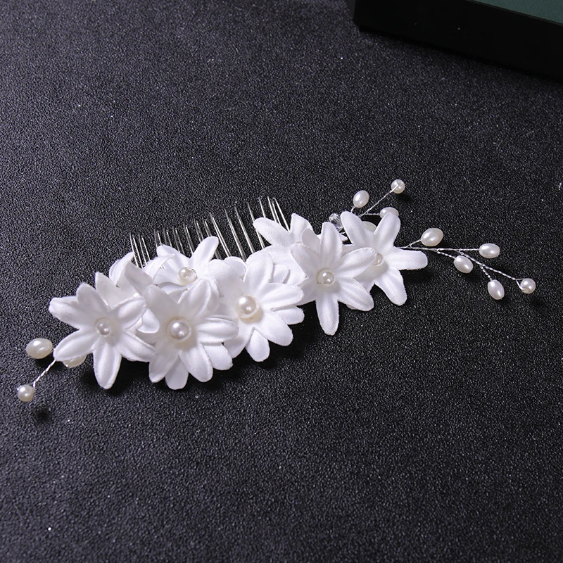 Floralbride Handmade Wired Clear Crystal Rhinestone Flower Wedding Hair Comb Bridal Headdress Hair Accessories Women Jewelry image 5