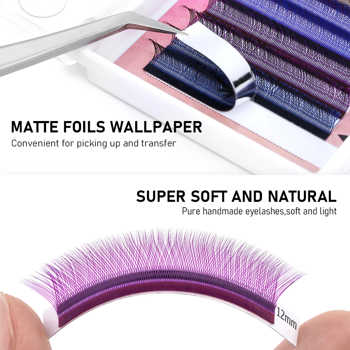 MASSCAKU Colored YY Shape Eyelash Extension Hand Woven Korean Pbt Fiber Y Volume Fan Lashes Soft Silk False Individual Eyelashes