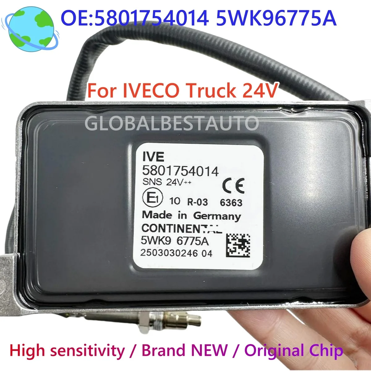 

NEW 5WK96775A 5801754014 5WK9 6775A NOX Sensor Nitrogen Oxygen Sensor 24V Compatible with IVECO Truck Part High Quality Chip
